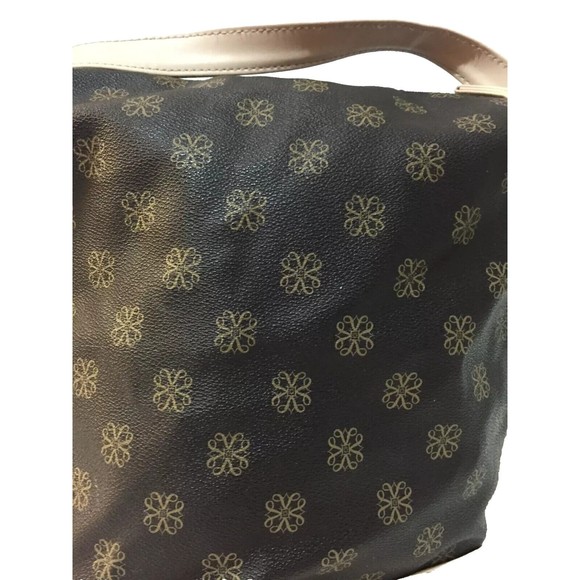 Avon Signature Collection Brown/Beige Large Shoulder Bag Purse Zip Boho Preppy - Picture 3 of 6